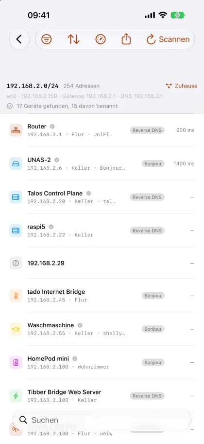 LanSheet on iPhone, 01-list