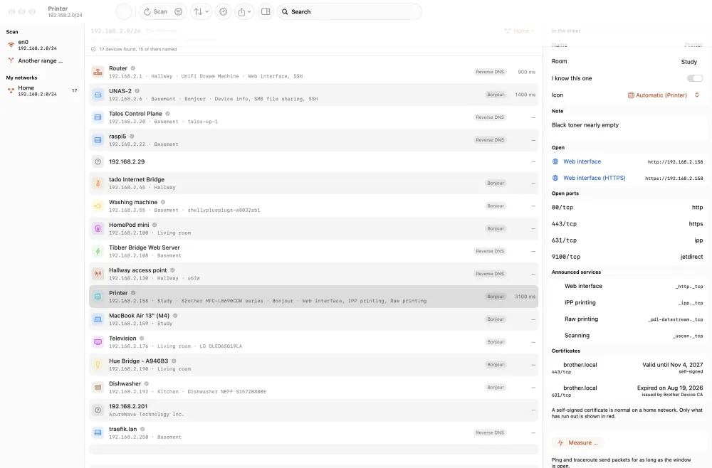 LanSheet on the Mac, 02-device