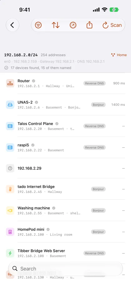 LanSheet on iPhone, 01-list