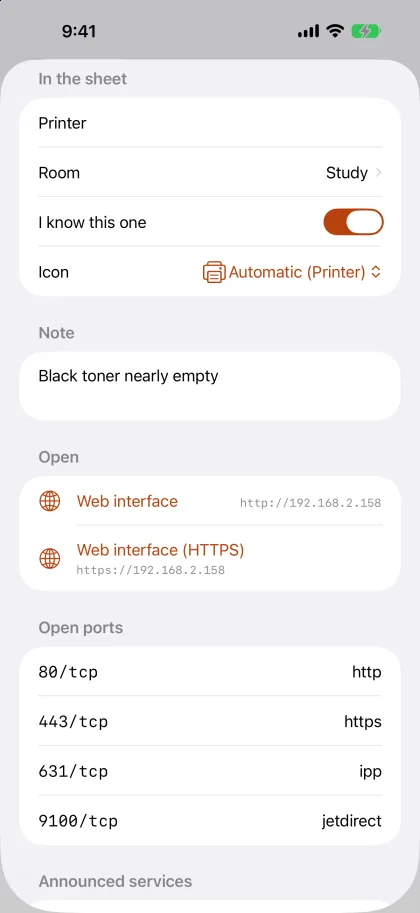 LanSheet on iPhone, 02-device